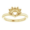 Accented Heart Ring Mounting in 18 Karat Yellow Gold for Heart shape Stone