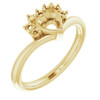 Accented Heart Ring Mounting in 10 Karat Yellow Gold for Heart shape Stone