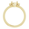 Accented Heart Ring Mounting in 10 Karat Yellow Gold for Heart shape Stone