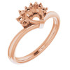 Accented Heart Ring Mounting in 10 Karat Rose Gold for Heart shape Stone