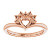 Accented Heart Ring Mounting in 10 Karat Rose Gold for Heart shape Stone