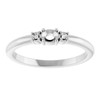 Stackable Ring Mounting in Sterling Silver for Oval Stone