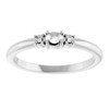 Stackable Ring Mounting in 18 Karat White Gold for Oval Stone