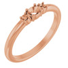 Stackable Ring Mounting in 10 Karat Rose Gold for Oval Stone