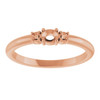 Stackable Ring Mounting in 10 Karat Rose Gold for Oval Stone