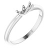 Family Stackable Woven Ring Mounting in 10 Karat White Gold for Round Stone