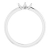 Family Stackable Woven Ring Mounting in 10 Karat White Gold for Round Stone