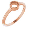 Rose Cut Stackable Ring Mounting in 18 Karat Rose Gold for Round Stone