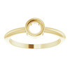 Rose Cut Stackable Ring Mounting in 18 Karat Yellow Gold for Round Stone