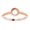Rose Cut Stackable Ring Mounting in 10 Karat Rose Gold for Round Stone