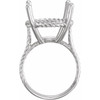 Rope Ring Mounting in Sterling Silver for Round Stone