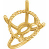 Rope Ring Mounting in 18 Karat Yellow Gold for Round Stone