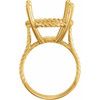 Rope Ring Mounting in 18 Karat Yellow Gold for Round Stone