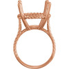 Rope Ring Mounting in 18 Karat Rose Gold for Round Stone