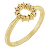 Family Beaded Circle Ring Mounting in 18 Karat Yellow Gold for Round Stone