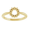 Family Beaded Circle Ring Mounting in 18 Karat Yellow Gold for Round Stone