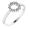 Family Beaded Circle Ring Mounting in 10 Karat White Gold for Round Stone