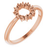 Family Beaded Circle Ring Mounting in 10 Karat Rose Gold for Round Stone