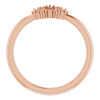 Family Beaded Circle Ring Mounting in 10 Karat Rose Gold for Round Stone