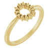 Family Beaded Circle Ring Mounting in 10 Karat Yellow Gold for Round Stone