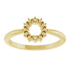 Family Beaded Circle Ring Mounting in 10 Karat Yellow Gold for Round Stone
