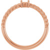 Rope Solitaire Ring Mounting in 18 Karat Rose Gold for Round Stone