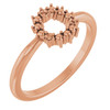 Family Beaded Circle Ring Mounting in 18 Karat Rose Gold for Round Stone