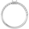 Rope Solitaire Ring Mounting in 18 Karat White Gold for Round Stone