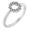 Family Beaded Circle Ring Mounting in 18 Karat White Gold for Round Stone