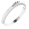 Graduated Stackable Ring Mounting in 10 Karat White Gold for Round Stone