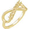 Family Infinity Inspired Ring Mounting in 10 Karat Yellow Gold for Round Stone