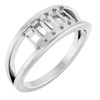 Family Negative Space Ring Mounting in 10 Karat White Gold for Straight baguette Stone