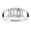 Family Negative Space Ring Mounting in 10 Karat White Gold for Straight baguette Stone