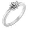 Flower Ring Mounting in 10 Karat White Gold for Round Stone