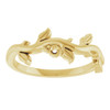 Family Floral Ring Mounting in 10 Karat Yellow Gold for Round Stone