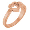 Family Engravable Heart Ring Mounting in 18 Karat Rose Gold for Round Stone