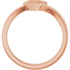 Family Engravable Heart Ring Mounting in 18 Karat Rose Gold for Round Stone