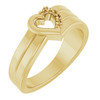 Family Engravable Heart Ring Mounting in 10 Karat Yellow Gold for Round Stone