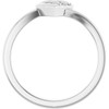 Family Engravable Heart Ring Mounting in 18 Karat White Gold for Round Stone