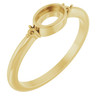 Bezel Set Cabochon Ring Mounting in 18 Karat Yellow Gold for Oval Stone