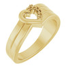 Family Engravable Heart Ring Mounting in 18 Karat Yellow Gold for Round Stone