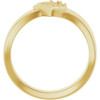 Family Engravable Heart Ring Mounting in 18 Karat Yellow Gold for Round Stone