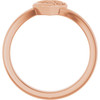 Family Engravable Heart Ring Mounting in 10 Karat Rose Gold for Round Stone
