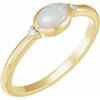 Bezel Set Cabochon Ring Mounting in 10 Karat Yellow Gold for Oval Stone