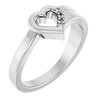 Family Engravable Heart Ring Mounting in 10 Karat White Gold for Round Stone