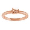 Family Cluster Ring Mounting in 10 Karat Rose Gold for Round Stone