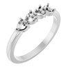 Family Heart Ring Mounting in 10 Karat White Gold for Heart Stone