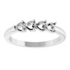 Family Heart Ring Mounting in 10 Karat White Gold for Heart Stone