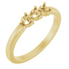 Family Heart Ring Mounting in 10 Karat Yellow Gold for Heart shape Stone