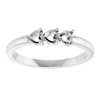 Family Heart Ring Mounting in 18 Karat White Gold for Heart shape Stone